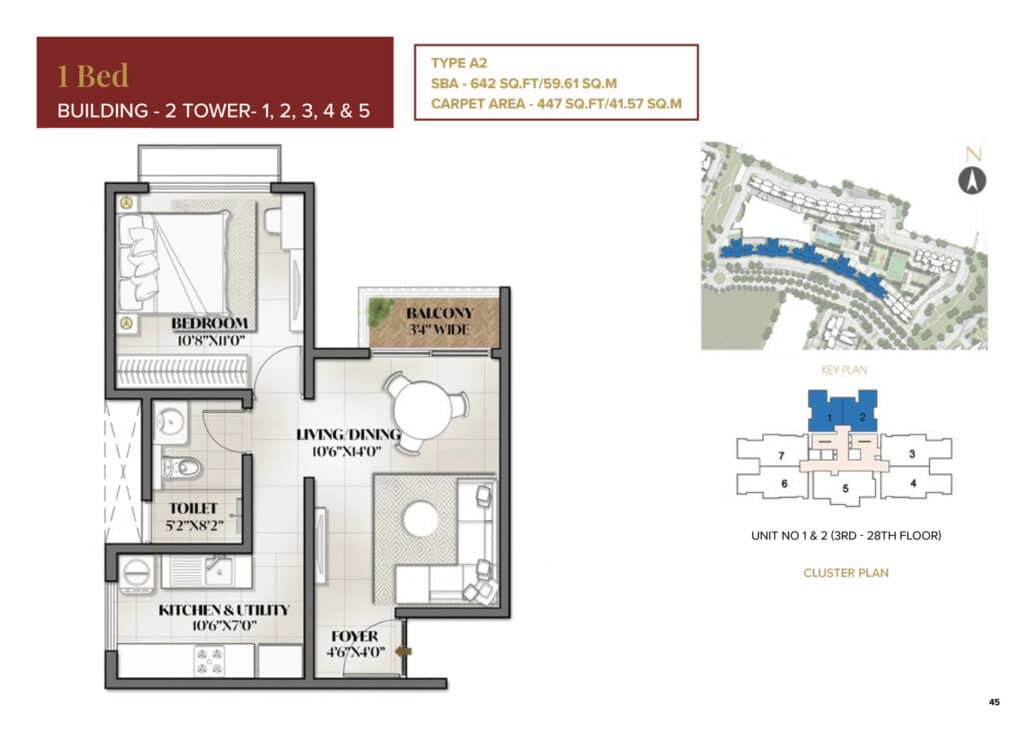 The Prestige City – Eden Park 1BR floor plan 3