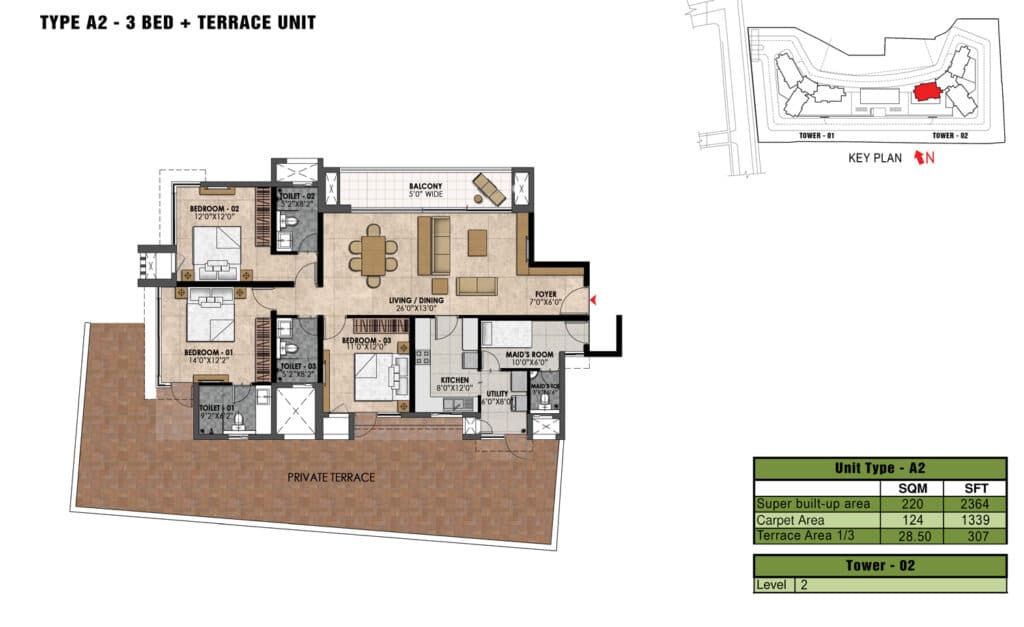 Prestige Fairfield 3br  floor plan 2