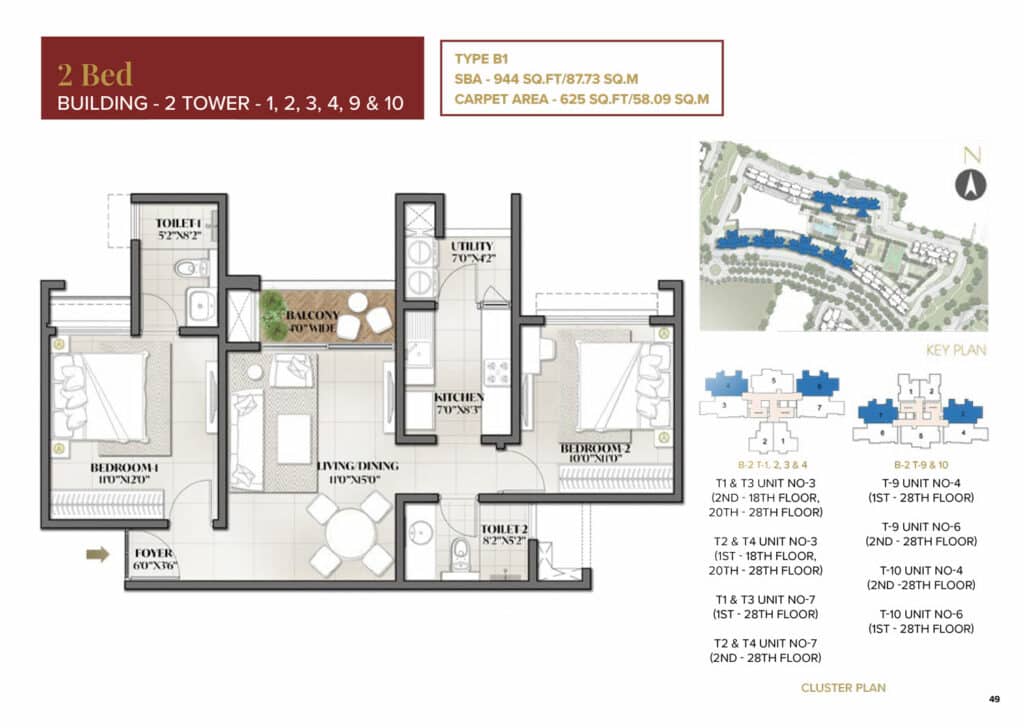 The Prestige City – Eden Park 2BR floor plan 2