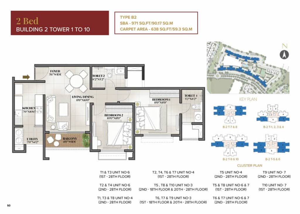 The Prestige City – Eden Park 2BR floor plan 3