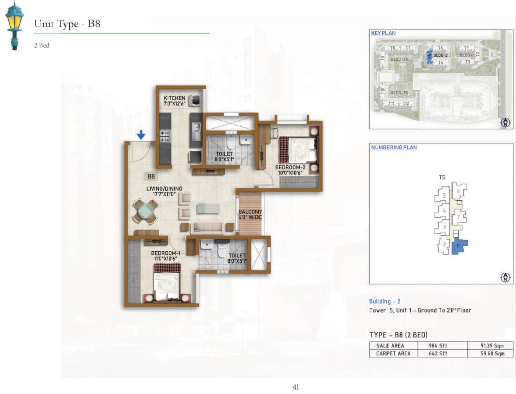 Prestige Finsbury Park – Hyde 2BR Floor plan 2