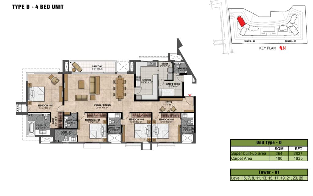 Prestige Fairfield 4br  floor plan 3