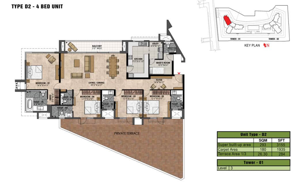 Prestige Fairfield 4br  floor plan 2