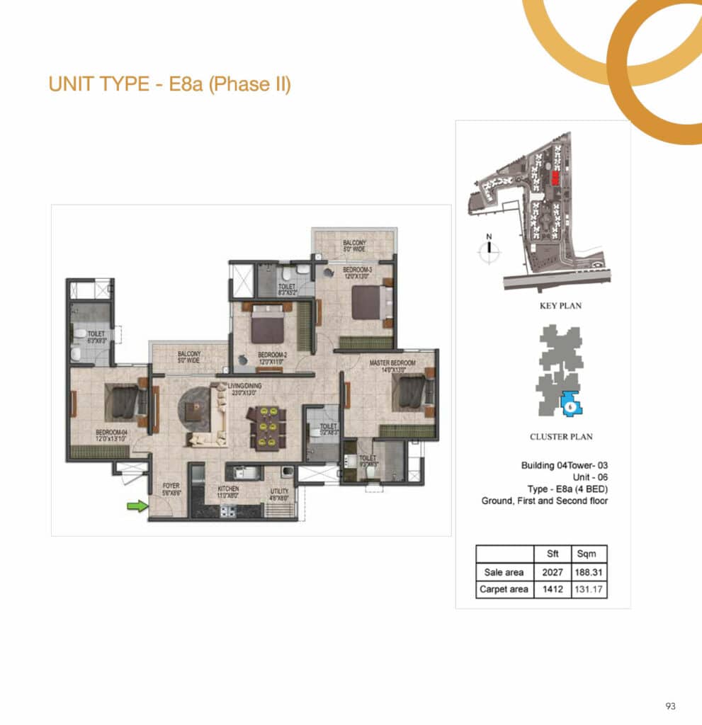 Prestige Jindal City 4BR floor plan 3