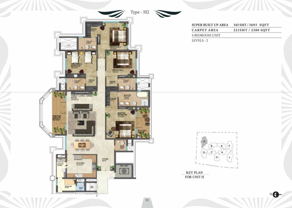 Prestige Leela Residences - 4BR - 4